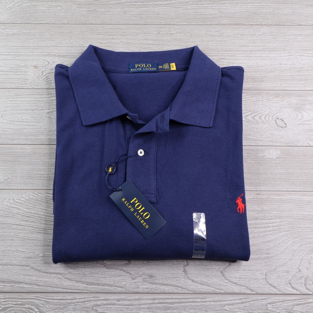 NWT Polo Ralph Lauren Mesh Polo Men's 3XLT Navy Big&Tall Red Pony